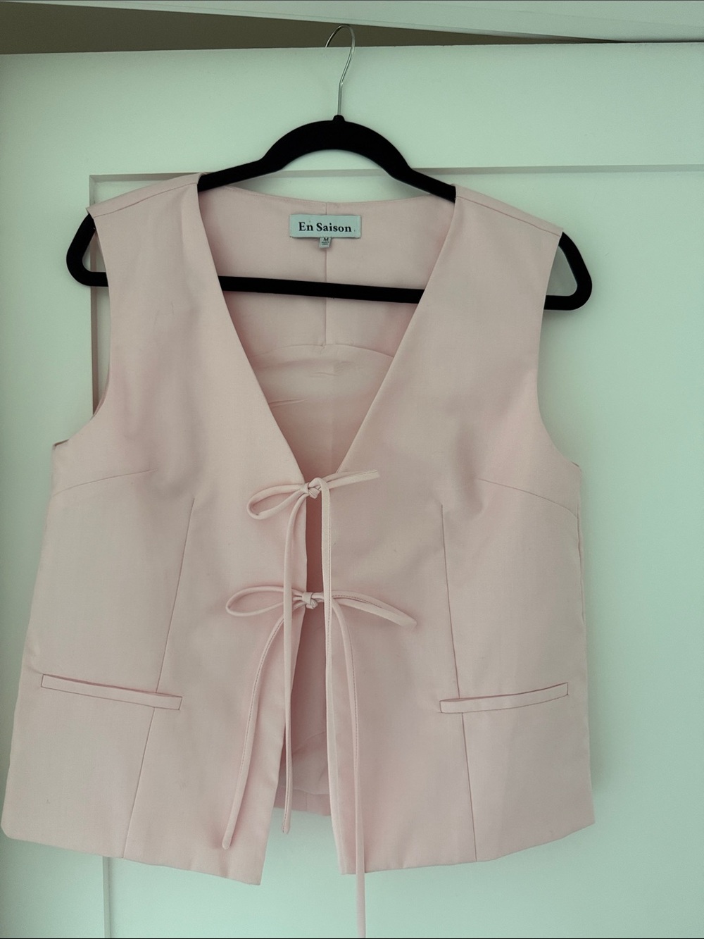 En Saison Light Pink Tie-Front Vest